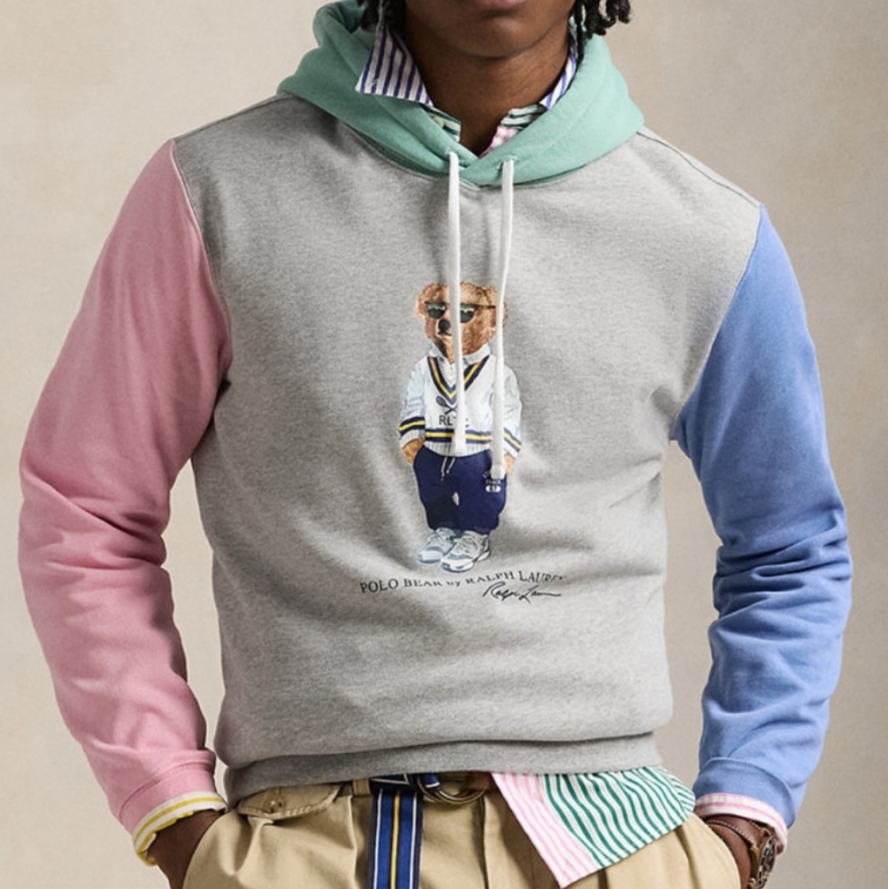 Polo Ralph Lauren Men's Polo Bear Fleece Color Block Hoodie